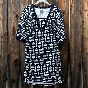 Ann Taylor Geometric Lattice Print Dress 4P